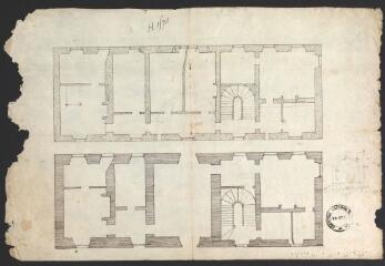 Plan de bâtiments de l'abbaye de Reigny [: deux étages avec escalier]. [1706]