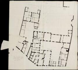 Plan du rez-de-chaussée des bâtiments composant l'abbaye Notre-Dame des Isles à Auxerre. 1785