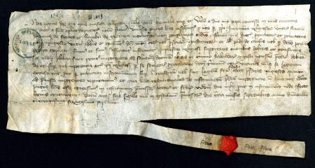 Quittance de décimes délivrées gratuitement aux procureurs de l'abbaye de Pontigny, sur l'ordre de Pierre, évêque d'Auxerre, en considération de la pauvreté de ce monastère.