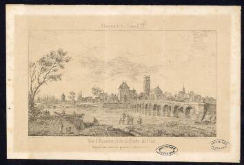 1 vue  - Vue d\'Auxerre et de la Porte du Pont : d\'après une ancienne gravure [de Lallemand] (Côté d\'Amont) / Ch. [Piloquel] Lith. (ouvre la visionneuse)