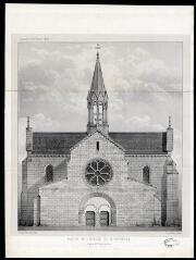 1 vue  - Façade de l\'église de Montréale : d\'après Mr Viollet-le-Duc. / Victor Petit del et lith. (ouvre la visionneuse)