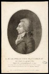 1 vue  - L. M. Le Pelletier St Fargeau : né à Paris le 20 Mai 1760 ; député à la Convention Nationale en 1792 / Dessiné par Desrais ; Gravé par la Cite. Montaland. (ouvre la visionneuse)