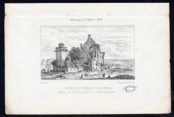 1 vue  - Ruines du château de Lézinnes : d\'après une gravure d\'Israël Sylvestre / F. Sorrieu lith. (ouvre la visionneuse)