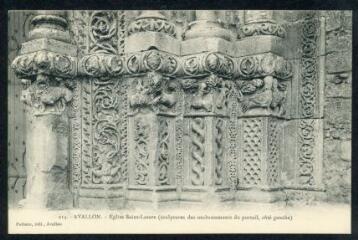 1 vue 214. Avallon. Église Saint-Lazare (sculptures des soubassements du portail, côté gauche).