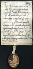 ouvrir dans la visionneuse : 1 vue Charte d'Hugues de Montaigu, évêque d'Auxerre