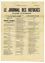 ouvrir dans la visionneuse : 2 vues Le journal des réfugiés de l'Yonne, organe du comité ardennais
